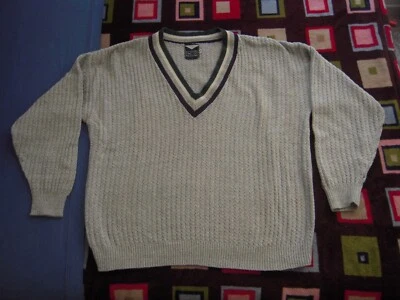 DE COLECCIÓN HARBOR BAY GRIS RAMIO/ALGODÓN CABLE TEJIDO LS CUELLO EN V SUÉTER UNIVERSITARIO TALLA 2XLT Foto 1 de 4