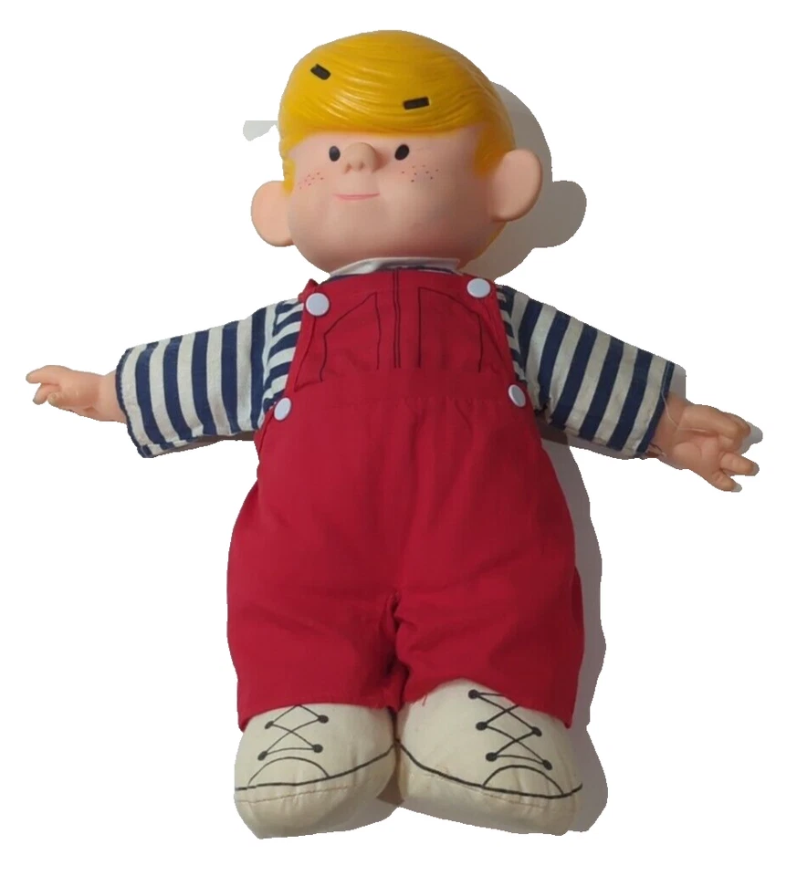 Muñeca de peluche vintage Dennis the Menace Ketcham 13" 1983 Mighty Star vinilo hecha en EE. UU. Foto 1 de 4