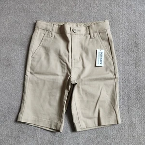 Old Navy Built-in Flex Uniform Shorts Boys Size 7 Slim Khaki Twill Straight NEW - Picture 1 of 5