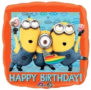 Anagram Helium Foil Balloon 18" Happy Birthday Minions Despicable Me Set Of 4  - Picture 1 of 1