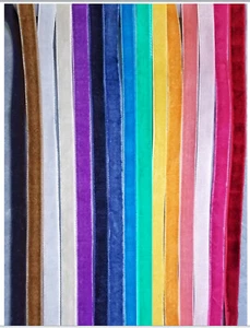 1 Yard 3/8" / 9mm Velvet ribbon by the yard 18 colors - Picture 1 of 22