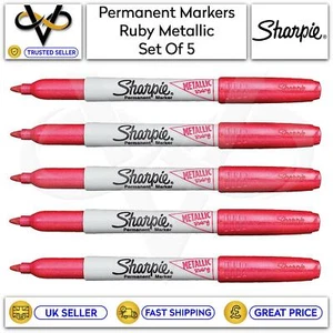 Sharpie Fine Pont Penne Marcatore Permanente Rubino Metallico Set di 5 Scuola/Lavoro - Foto 1 di 1