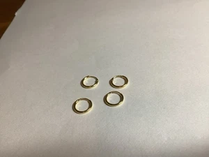 Lote de 4 pendientes de aro pequeño tono esterlina/oro 925 de 8 mm labio de nariz envío gratuito - Imagen 1 de 3