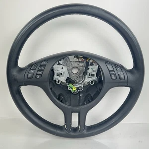 1999-2006 BMW E46 E53 323 325 328i 330 X5 OEM Front Leather Steering Wheel Black - Picture 1 of 9