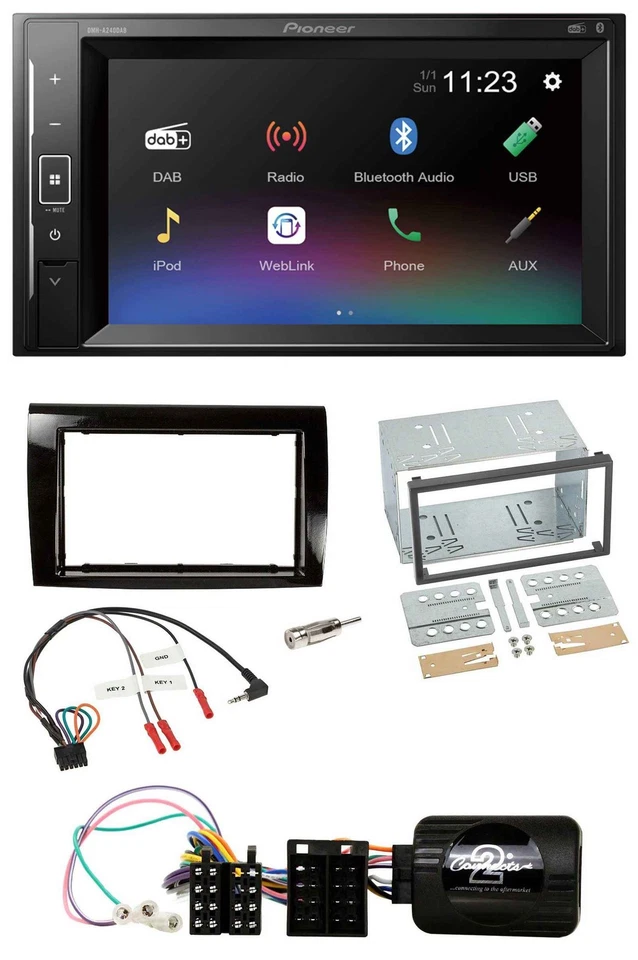 Pioneer DAB Lenkrad 2DIN Bluetooth USB Autoradio für Fiat Bravo 2007-2014 - Bild 1 von 4