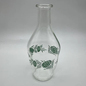 Vtg Stampi Francolini Green Floral Daisy Flowers Carafe Decanter 7.25” Italy - Picture 1 of 14