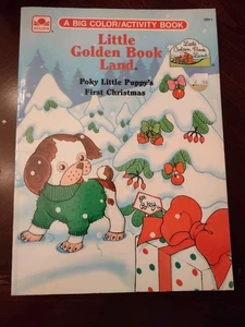 Coloring Book Poky Little Puppy's Christmas Little Golden Book Land 1990  Vtg - Picture 1 of 3