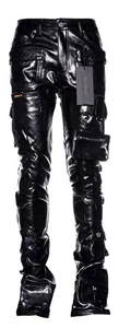 Guapi Obsidian Black Tactical Leather Pant 36x36 LIMITED EDITION VERY RARE Stack - Picture 1 of 10