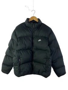NIKE Down Jacket L Polyester Black Plain FB7369-010 Used - Picture 1 of 5