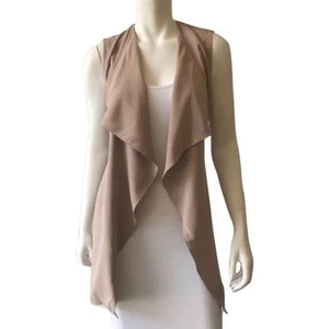 Artisan NY taupe ärmellose Wickelweste mit Bindegürtel & drapierten Details - Bild 1 von 4