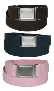 CTM Kids' Elastic Stretch Belt with Magnetic Buckle (Pack of 3 Colors) - Picture 1 of 2