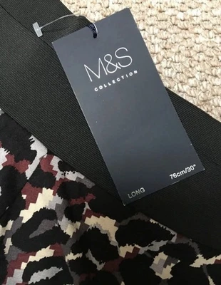 Marks & Spencer Cream Black & Purple Animal Print Viscose Blend Skirt 18 30” new - Image 1 of 4