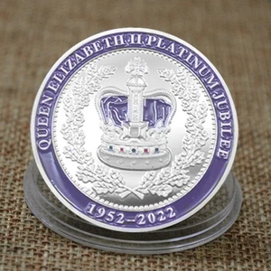 Moneda plateada colección 70 aniversario platino 1952-2022 Reina Isabel II - Imagen 1 de 7