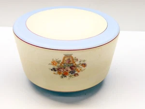 VTG Ceiling Light Shade Globe Floral Basket Blue Milk Glass Art Deco Nouveau - Picture 1 of 7