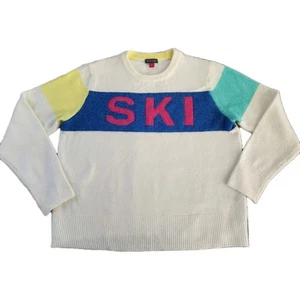 Maglione Vince Camuto "SKI" colorblock sci coniglietto snow lodge anni 80 90 retrò M - Foto 1 di 8