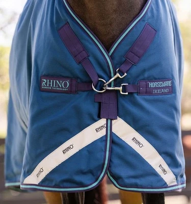 Horseware Rhino Weidedecke 100g Navy/Grey Aqua&Grey - Bild 1 von 4