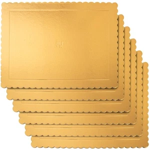 Tortenunterlage Gold Rechteckig 40x30 cm 6er Set Cake Board Kuchenplatte Pappe - Bild 1 von 5