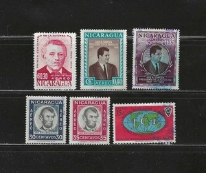 NICARAGUA , 1956/61 , AIRPOST , MIXED LOT OF 6 STAMPS  , PERF , USED - Picture 1 of 1