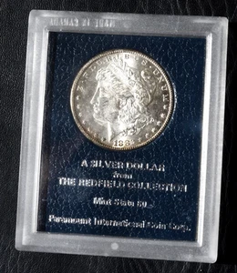 1882-S Morgan Silver Dollar Redfield Collection Holder Uncirculated BU - Picture 1 of 6