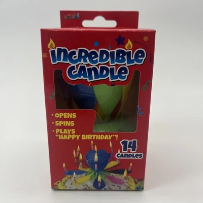 Vela increíble, 14 velas en una. Abre, gira, juega feliz cumpleaños.  Foto 1 de 4
