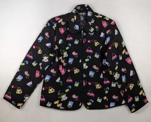REQUIREMENTS - WOMEN'S BLACK PURSE PRINT QUILTED JACKET - SIZE XL - Picture 1 of 7