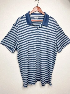 Men's Size XXL Izod Golf Polo Navy Blue & Grey Stripe Cool Stretch Material - Picture 1 of 6
