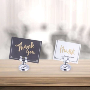 6 Pz/Confezione Supporto Menu Acciaio Inox Supporto Menu Foto Menu Stand Menu - Foto 1 di 12