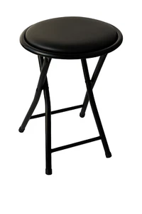 Sgabello Pieghevole da Campeggio Slim Ø30x45 h cm in metallo e pvc colore nero - Foto 1 di 1
