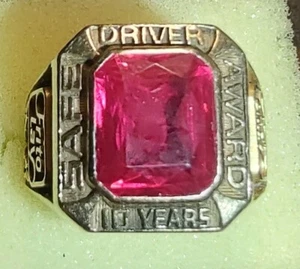 10k Y. Gold Ruby Red Stone Frito Lay Driver 10Yr Service Ring Size 11 1/2((C1) - Picture 1 of 5