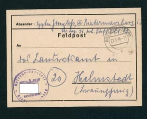 2. WK Dt. Reich Feldpostbrief Nidermarsberg nach Helmstedt 27.05.1944 - Bild 1 von 3