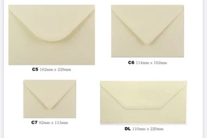 Sobres cuadrados C5/C6/C7/DL/5""x7""/para Navidad, invitaciones, artesanía - CREMA - Imagen 1 de 7