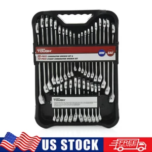 32-Piece Combination Wrench Set Metric & SAE Precision Machined Workshop Tools - Picture 1 of 8