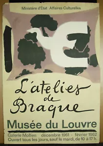 Poster Original WORKSHOP Georges Braque 1962 Galeire Mollien Museum Of Louv - Picture 1 of 2