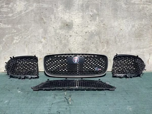 2019 2020 JAGUAR F PACE SVR FRONT BUMPER GRILLE LEFT RIGHT EMBLEM OEM USED - Picture 1 of 17