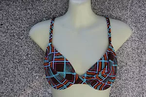 BIKINI PARTE SUPERIOR TALLA 34 B MARRÓN CUADROS CON AROS - Imagen 1 de 1