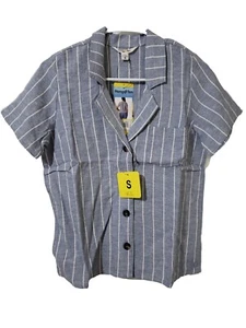 Hang Ten Women's Linen Blend Button Up Shirt, NWT, Size Small, Light Blue - Picture 1 of 6