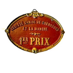 Antique French Dog Show Winner Societe Canine De Cherbourg Et La Manche 1er Prix - Picture 1 of 10