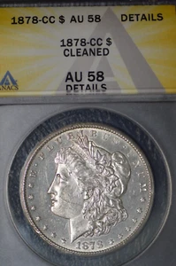 1878 CC  Morgan Silver Dollar AU58 Detail Light Cleaned PL Mirrored Fields - Picture 1 of 4