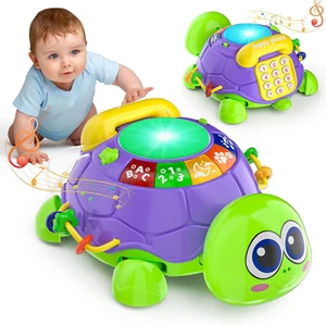 Baby Toys 6-12 Months, Musical Turtle Crawling Tummy Time Development Light up I - Picture 1 of 12