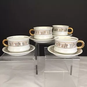 Bavaria Demitasse Espresso türkische Teetassen und Untertasse Weißgold Knochen China - Bild 1 von 8