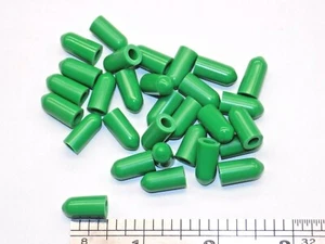 TOGGLE SWITCH CAPS, GREEN VINYL SLIP-ON, STANDARD FULL SIZE, 30pcs - Picture 1 of 3