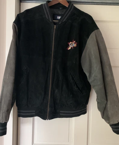 Vintage Iverson Era Philadelphia Sixers 76ers Leather Jacket - Size Large Cover