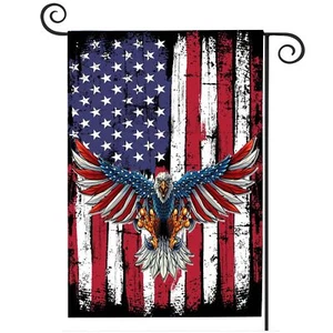 12x18" Double Sided Patriotic Garden Flag America Eagle Flag for America 4th of - Picture 1 of 8