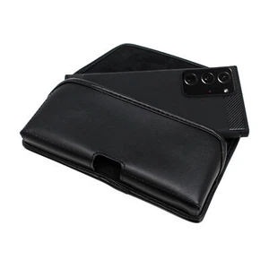 Galaxy Note 20 Ultra (also Google Pixel 6 Pro) Belt Holster Pouch Leather with - Picture 1 of 8