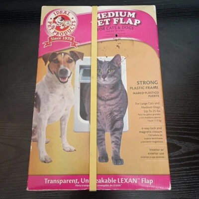Ideal Pet Products Pet Door Plastic Medium Flap White Strong Unbreakable NEW - Image 1 of 4