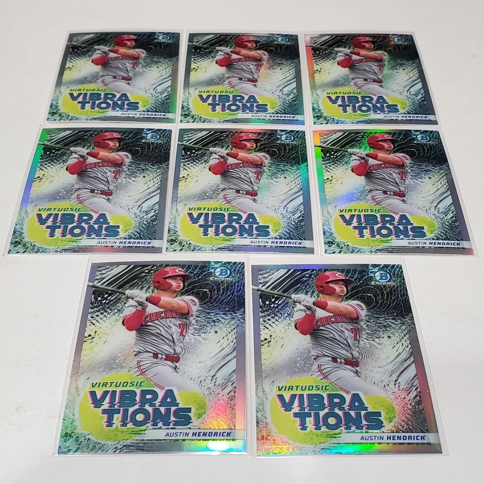 (8) AUSTIN HENDRICK RC Lot 2022 Bowman Chrome Vibrations Refractor #VV-9 REDS - Image 1 of 1