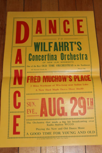 Vintage Dance Hall Poster New Ulm Minnesota Whoopee John Wilfahrt