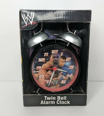 WWE John Cena / The Miz Wrestlers Twin Bell Alarm Clock New In Box - WWF Cover