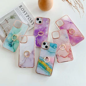 Ring Farbe Marmor Silikon Hülle Handyhülle für Motorola G85 G34 G84 G54 G14 G04 - Picture 1 of 17