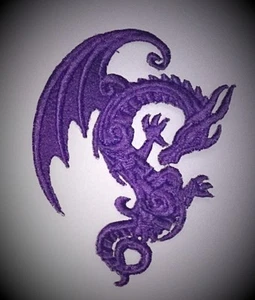 Mini Embroidered Baroque/Tattoo style Dragon Motif/Patch/Applique - Picture 1 of 2